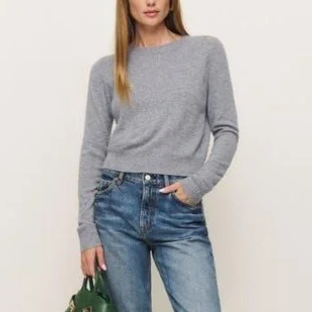 Reformation | NWOT Dana 100% Cashmere Knit Pullover Sweater in Grey size Large